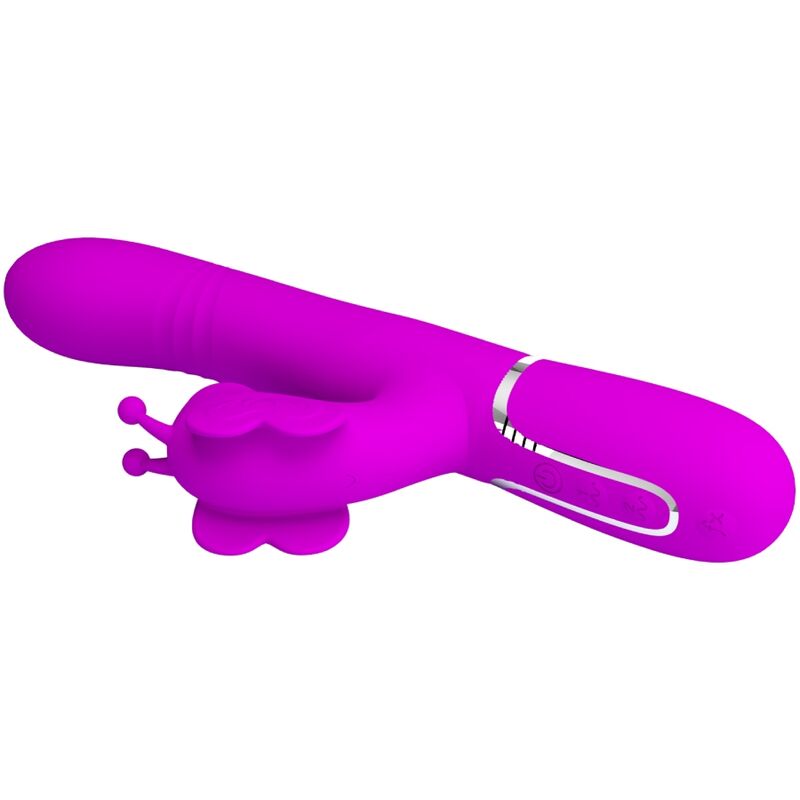 PRETTY LOVE - 4 IN 1 MULTIFUNCTION RABBIT VIBRATOR FUCHSIA BUTTERFLY