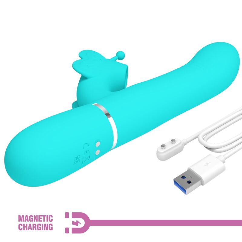 PRETTY LOVE - 4 IN 1 MULTIFUNCTION RABBIT VIBRATOR WATER GREEN BUTTERFLY