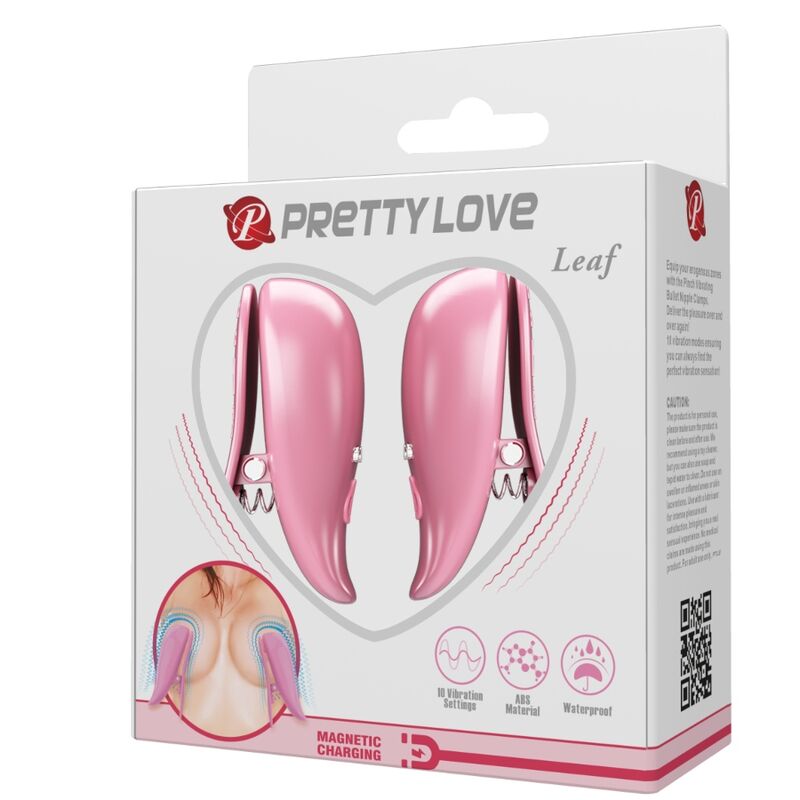 PRETTY LOVE - GRAMPOS DE MAMILOS VIBRATÓRIOS DE FOLHA ROSA