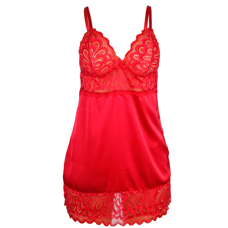 SUBBLIME - SATIN BABYDOLL WITH RED LACE S/M