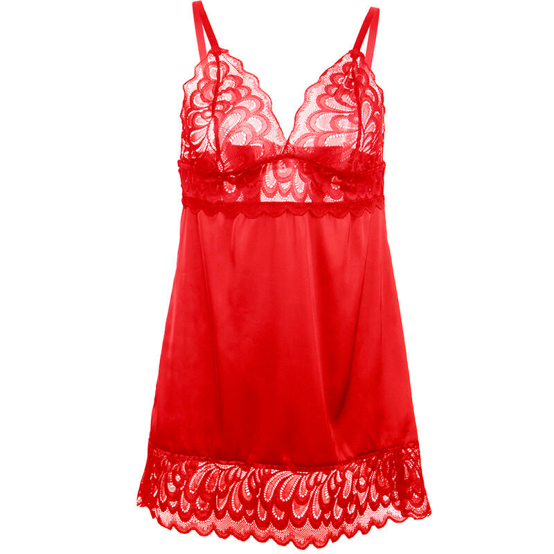 SUBBLIME - SATIN BABYDOLL WITH RED LACE S/M