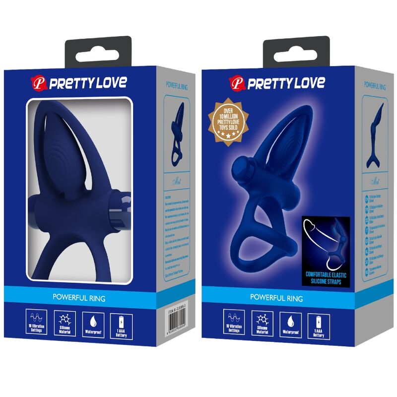 PRETTY LOVE - DOUBLE RING MAT WITH VIBRATION &amp; BLUE STIMULATOR