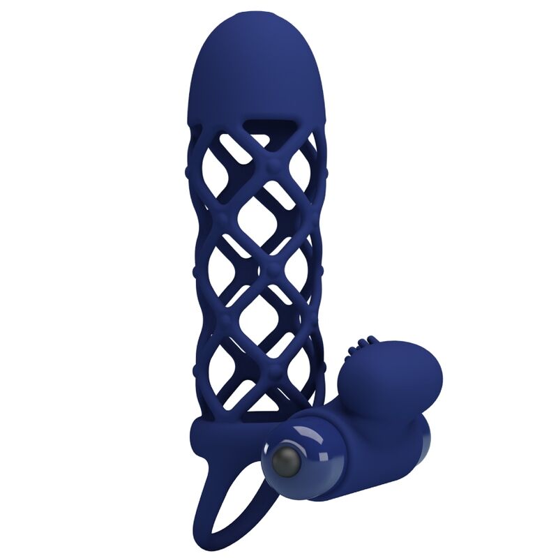 PRETTY LOVE - ANEL VIBRANTE GIANN COM CAIXA DE SILICONE AZUL