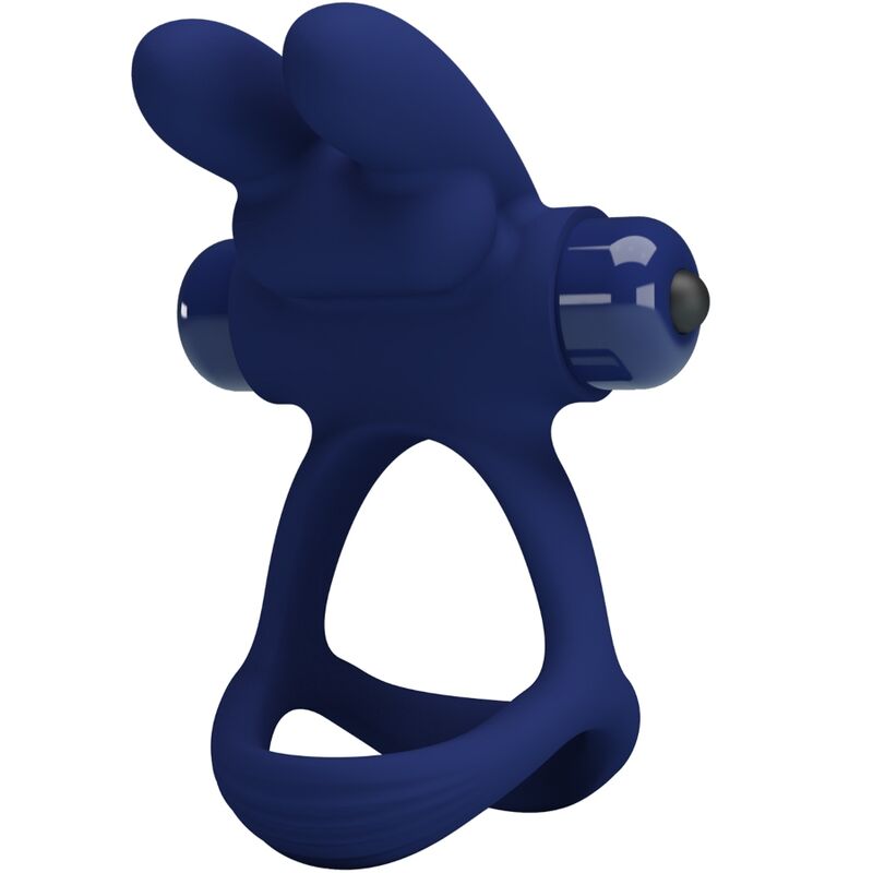 PRETTY LOVE - FRANCISCO DOUBLE VIBRATING RING BLUE RABBIT