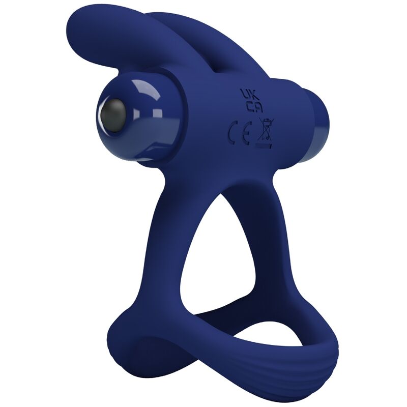 PRETTY LOVE - FRANCISCO DOUBLE VIBRATING RING BLUE RABBIT