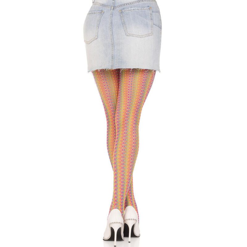 LEG AVENUE - CALÇA-CALÇA DE CROCHÊ MULTICOLORIDA