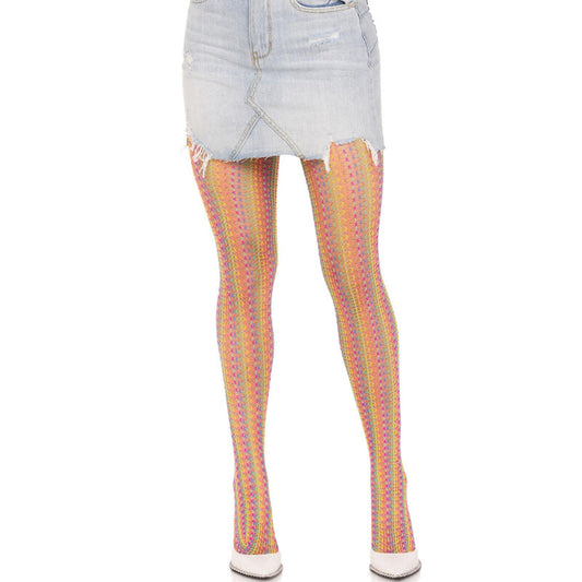 LEG AVENUE - CALÇA-CALÇA DE CROCHÊ MULTICOLORIDA