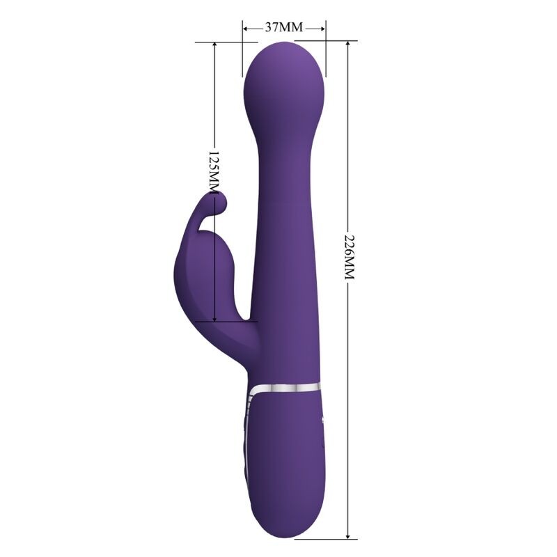 PRETTY LOVE - DEJON 3 IN 1 MULTIFUNCTION RABBIT VIBRATOR PURPLE