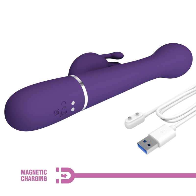 PRETTY LOVE - DEJON 3 IN 1 MULTIFUNCTION RABBIT VIBRATOR PURPLE