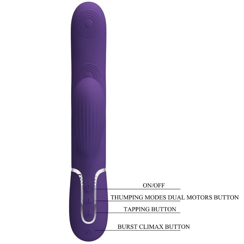 PRETTY LOVE - PERLITA VIBRADOR PUNTO G 3 EN 1 MULTIFUNCIÓN MORADO