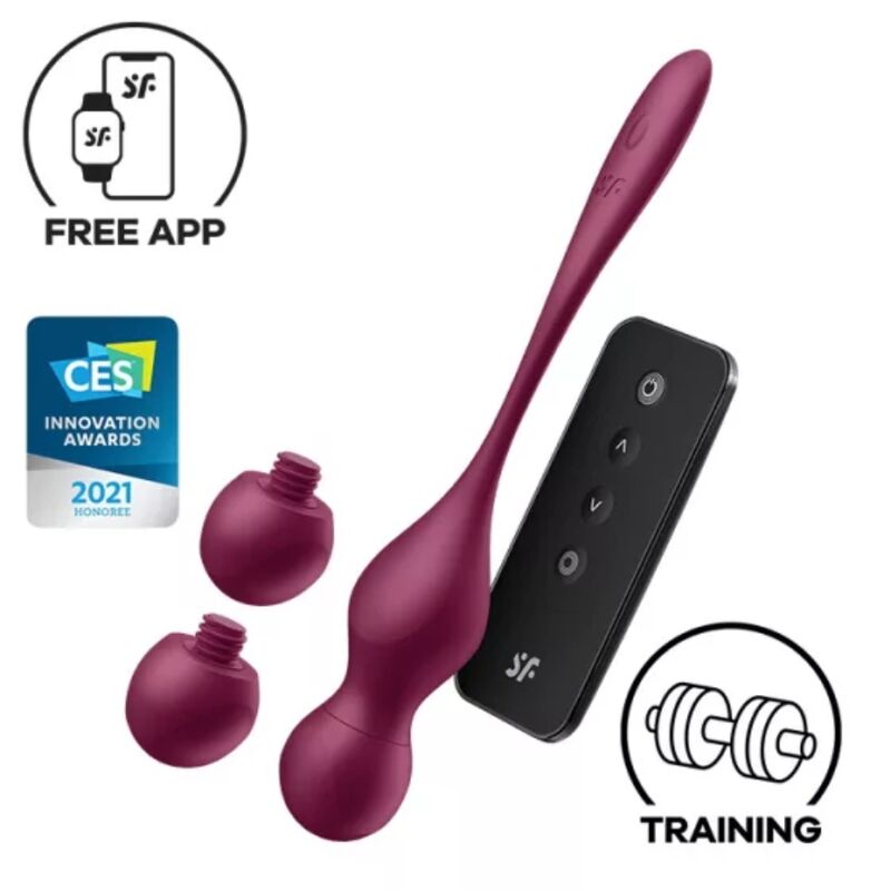 SATISFYER - LOVE BIRDS VARY BOLAS VIBRATÓRIAS APLICATIVO GRATUITO VINHO TINTO