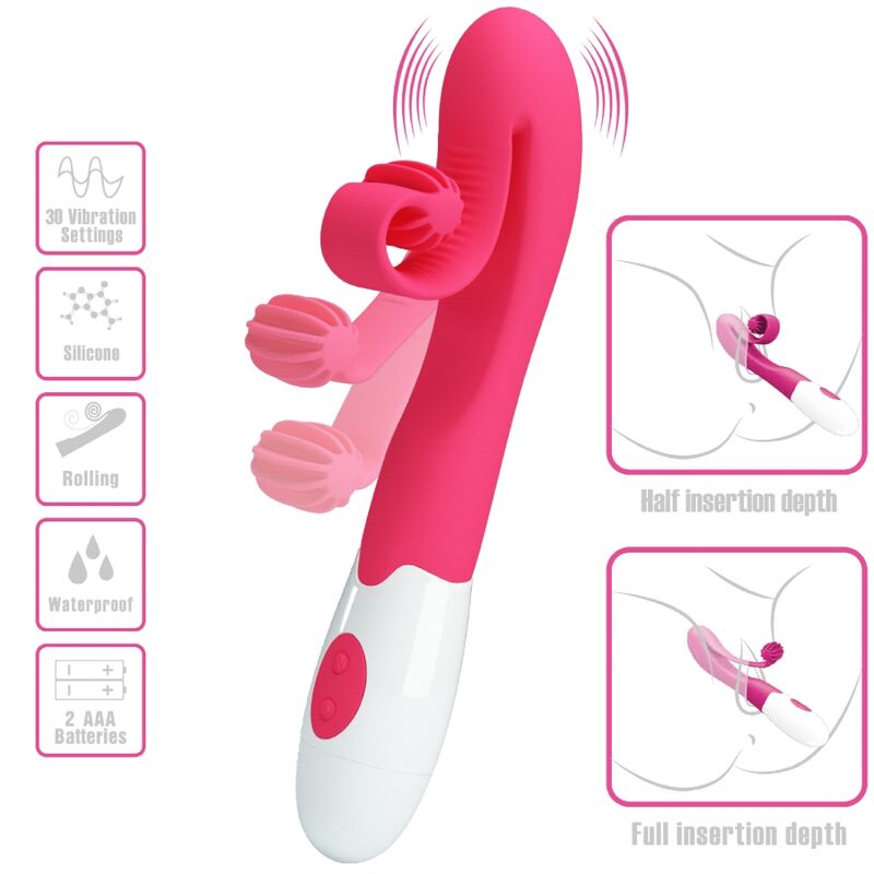 ROMANCE - VIBRADOR E ESTIMULADOR ROSA 30 VELOCIDADES