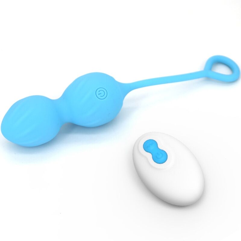 ARMONY - BLOSSOMS VAGINAL WEIGHTS VIBRATOR REMOTE CONTROL 10 VIBRATIONS BLUE