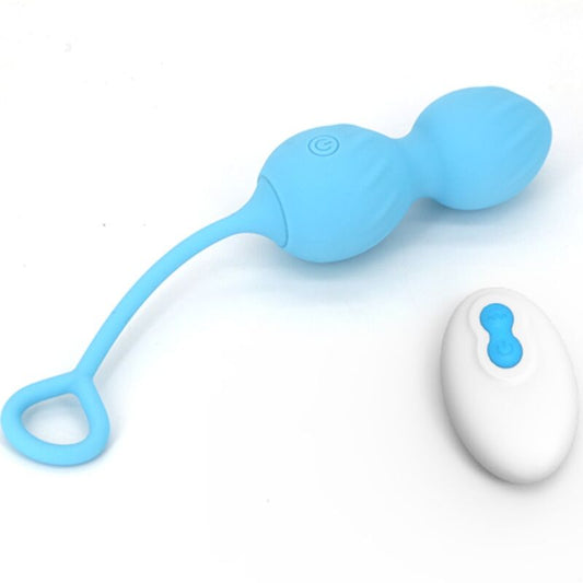 ARMONY - BLOSSOMS VAGINAL WEIGHTS VIBRATOR REMOTE CONTROL 10 VIBRATIONS BLUE