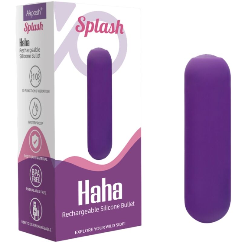 ARMONY - SPLASH HAHA VIBRATING BULLET SILICONE 10 VIBRATIONS 75 X 19 CM PURPLE