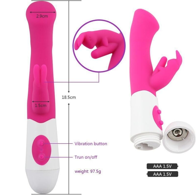 ARMONY - VIBRADOR DE COELHO E ESTIMULADOR DE PONTO G 10 VELOCIDADES ROSA