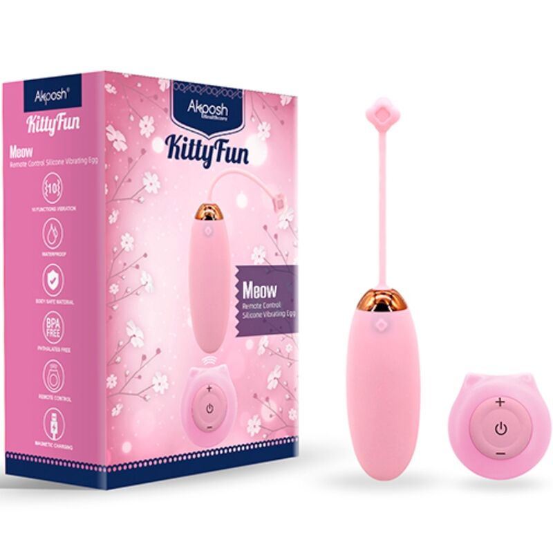 ARMONY - KITTY FUN OVO VIBRANTE CONTROLE REMOTO 10 VIBRAÇÕES ROSA