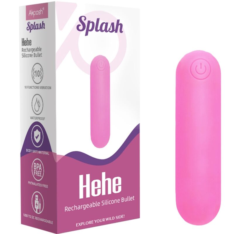 ARMONY - SPLASH HEHE SILICONE VIBRATING BULLET 10 VIBRATIONS 65 X 15 CM PINK