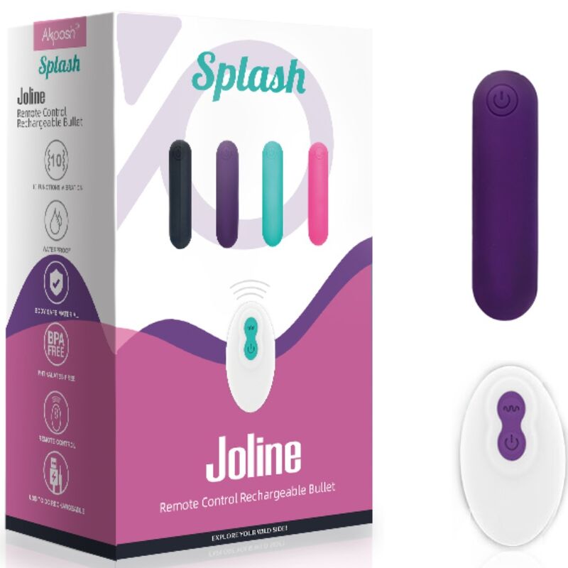 ARMONY - SPLASH JOLINE VIBRATING BULLET SILICONE REMOTE CONTROL 10 VIBRATIONS 6.5 X 1.5 CM PURPLE