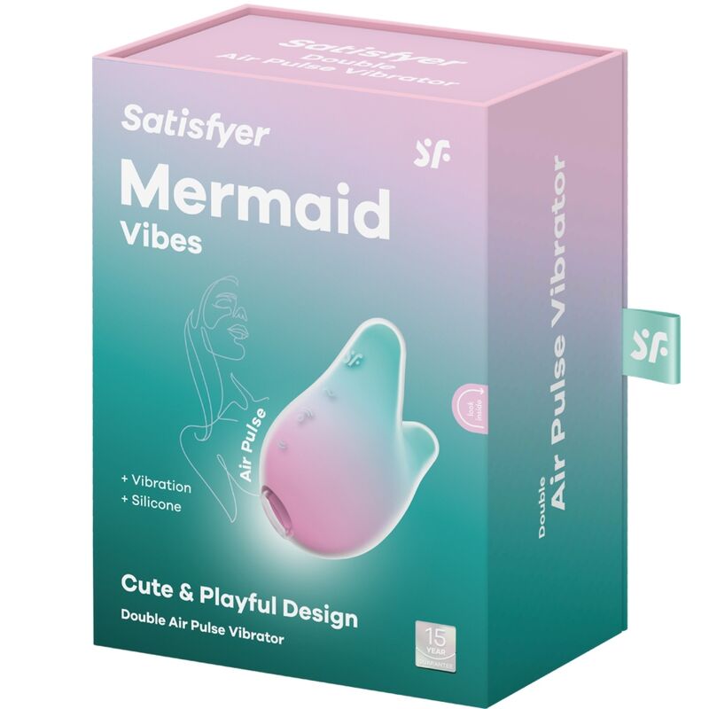 SATISFYER - MERMAID VIBES STIMULATOR &amp; VIBRATOR MINT AND PINK