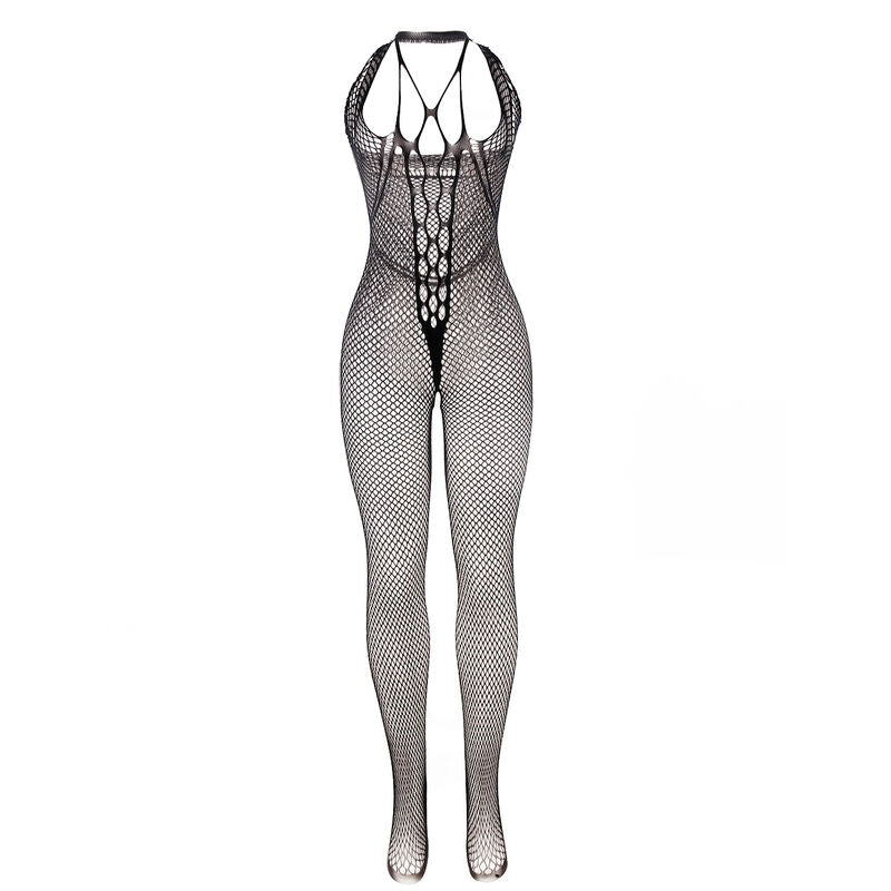 SUBBLIME - 951788 BODYSTOCKING LONGO DE MALHA COM ALÇAS NO PEITO E NAS COSTAS PRETO TAMANHO ÚNICO