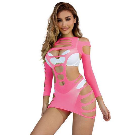 SUBBLIME - 952273 VESTIDO DE MALHA ELÁSTICA MANGA COMPRIDA ROSA TAMANHO ÚNICO