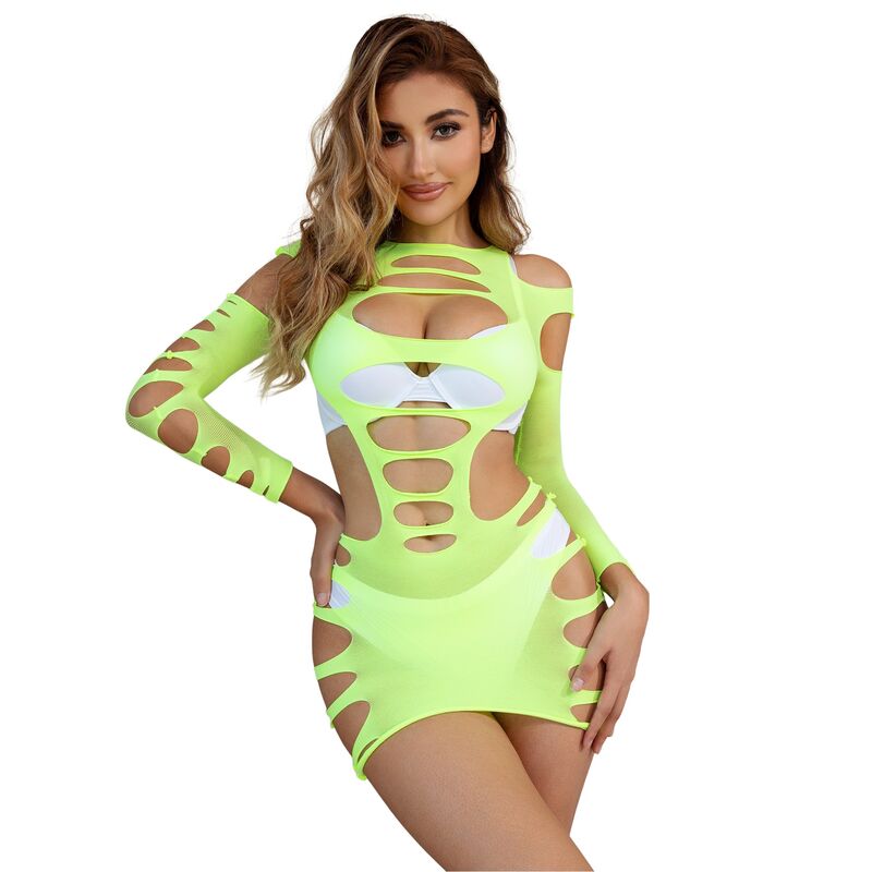 SUBBLIME - 952280 VESTIDO DE MALHA ELÁSTICA DE MANGA COMPRIDA VERDE TAMANHO ÚNICO