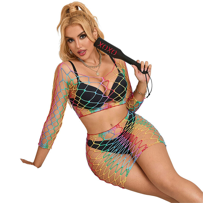 SUBBLIME - 952440 2 PEÇAS RAINBOW MANGA COMPRIDA FISHNET CONJUNTO TAMANHO ÚNICO