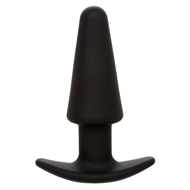 CALEXOTICS - PLUG ANAL CÔNICO ROCK BOTTOM 10 VIBRAÇÕES SILICONE PRETO