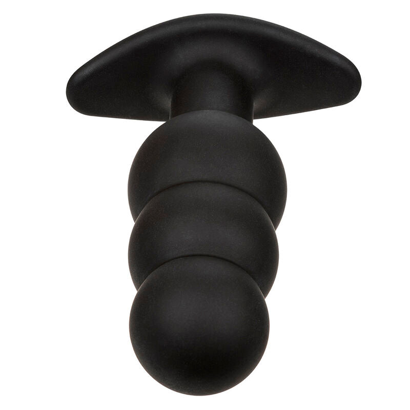 CALEXOTICS - ROCK BOTTOM ANAL PLUG WITH BEADS 10 VIBRATIONS SILICONE BLACK