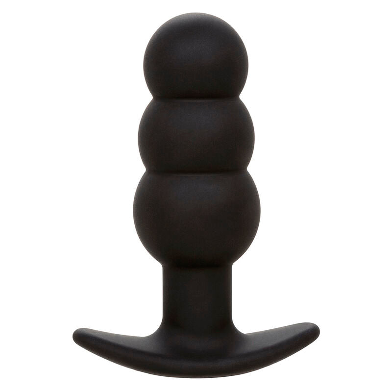 CALEXOTICS - ROCK BOTTOM ANAL PLUG WITH BEADS 10 VIBRATIONS SILICONE BLACK