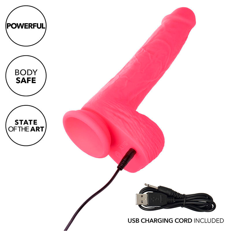 CALEXOTICS - VIBRADOR REALISTA STUDS 10 VIBRAÇÕES E ROSA