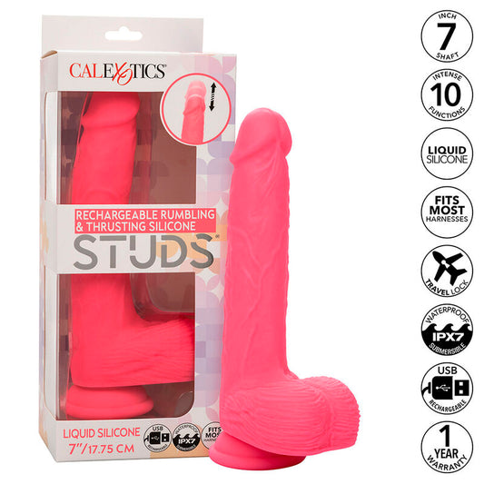 CALEXOTICS - STUDS VIBRADOR REALÍSTICO 10 VIBRACIONES Y ROSA