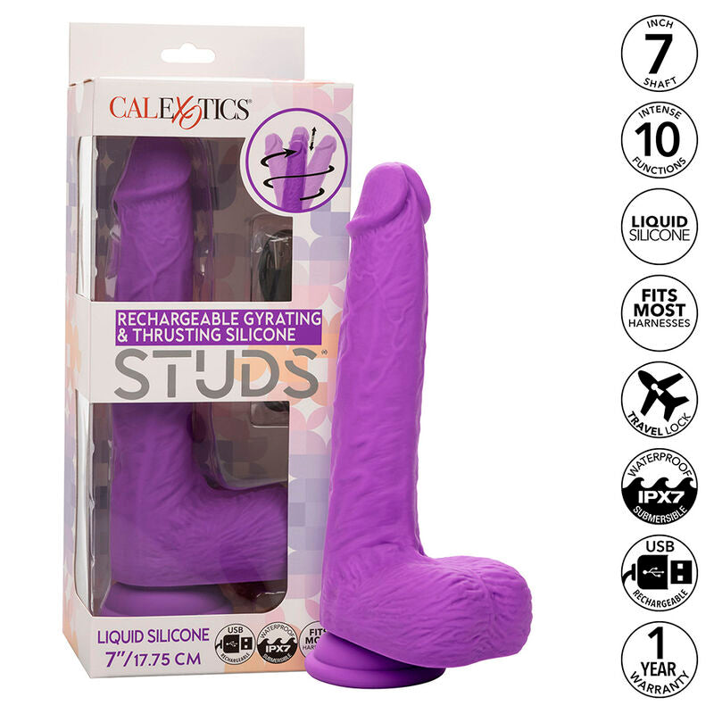 CALEXOTICS - STUDS VIBRATÓRIOS E RECARREGÁVEIS 10 VIBRAÇÕES VIOLETA