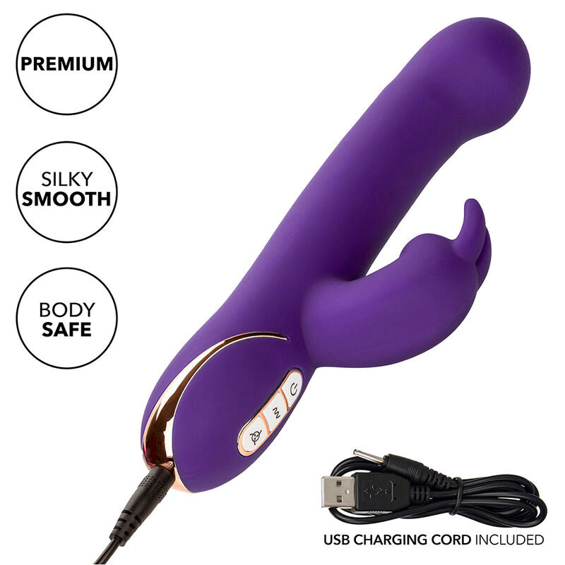 CALEXOTICS - COELHO VIBRADOR JACK E ESTIMULADOR 7 NÍVEIS DE VIBRAÇÃO E SUCÇÃO AZUL