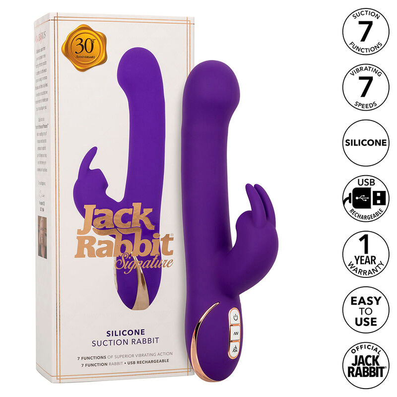 CALEXOTICS - RABBIT VIBRATING JACK AND STIMULATOR 7 LEVELS OF VIBRATION AND SUCTION BLUE