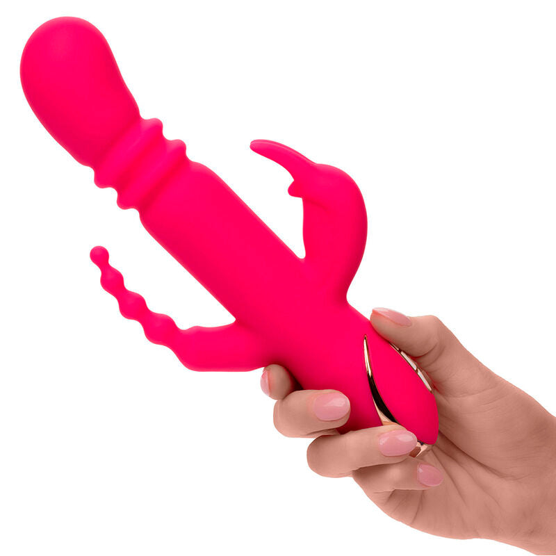 CALEXOTICS - JACK FANTASY TRIPLE VIBRADOR CALENTABLE RABBIT ROSA