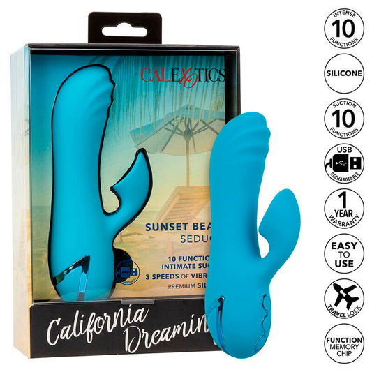 CALEXOTICS - SUNSET BEACH SEDUCER VIBRADOR E ESTIMULADOR 10 FUNÇÕES AZUL