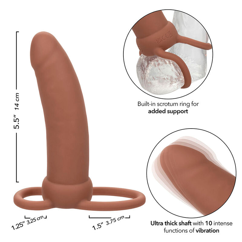 CALEXOTICS - MAXX DOUBLE THICK PENETRATOR 10 VIBRAÇÕES MULATO