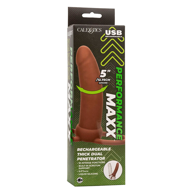 CALEXOTICS - MAXX DOUBLE THICK PENETRATOR 10 VIBRAÇÕES MULATO