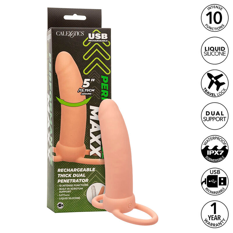 CALEXOTICS - MAXX DOUBLE THICK PENETRATOR 10 VIBRATIONS NATURAL