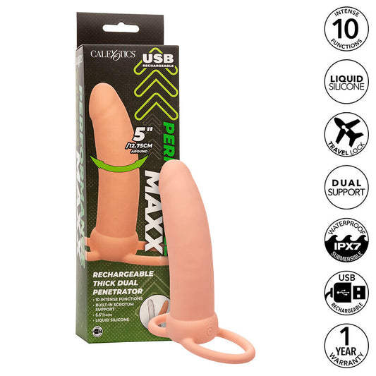 CALEXOTICS - MAXX DUPLO ESPESSO PENETRATOR 10 VIBRAÇÕES NATURAL