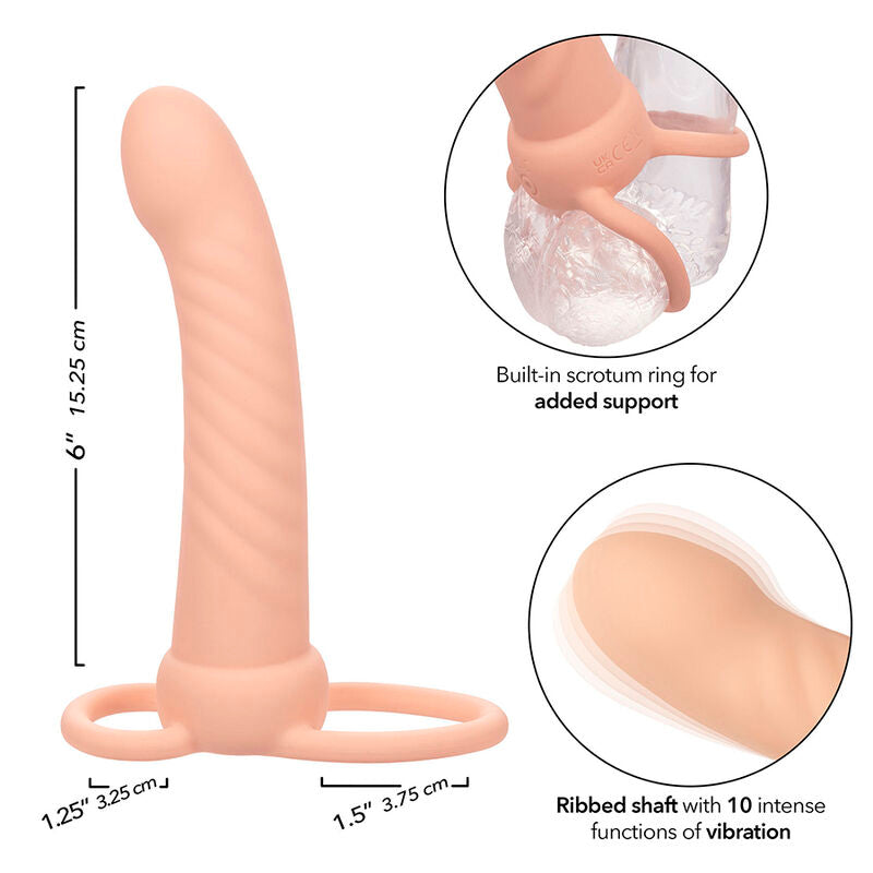 CALEXOTICS - MAXX DOUBLE RIBBED PENETRATOR 10 VIBRATIONS NATURAL