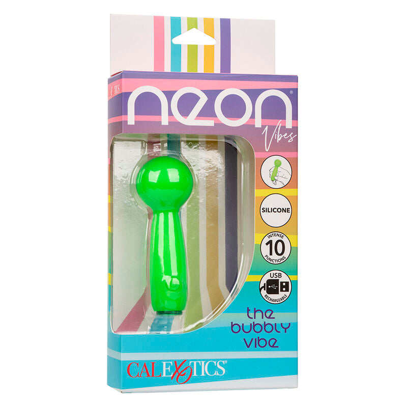 CALEXOTICS - NEON VIBES THE BUBBLY VIBE MINI MASSAGER 10 VIBRATIONS GREEN