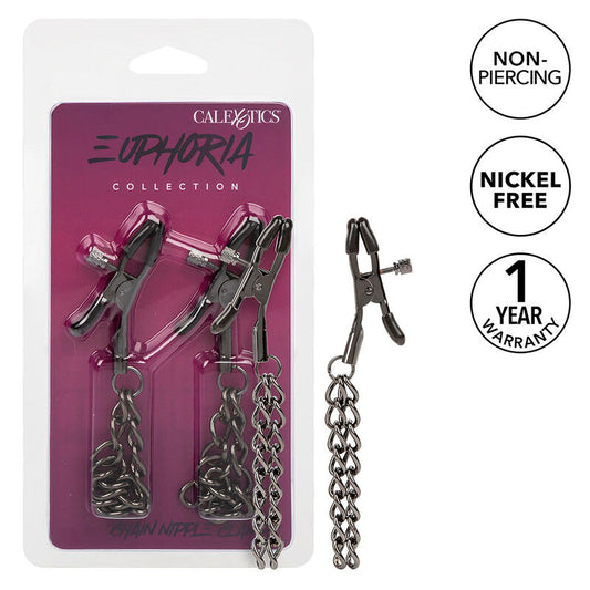 CALEXOTICS - EUPHORIA NIPPLE CLAMPS WITH CHAIN ​​14.5 CM