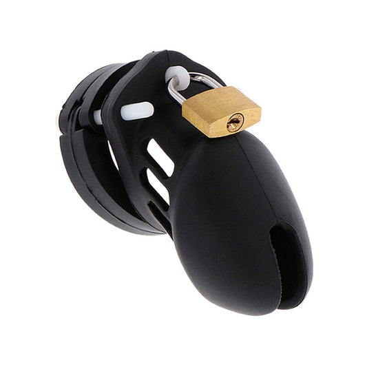 HIDDEN DESIRE - EXTREME SILICONE CHASTITY CAGE SIZE S BLACK