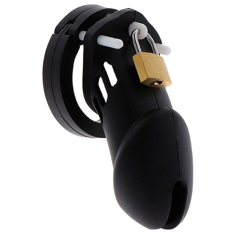 HIDDEN DESIRE - EXTREME SILICONE CHASTITY CAGE SIZE L BLACK