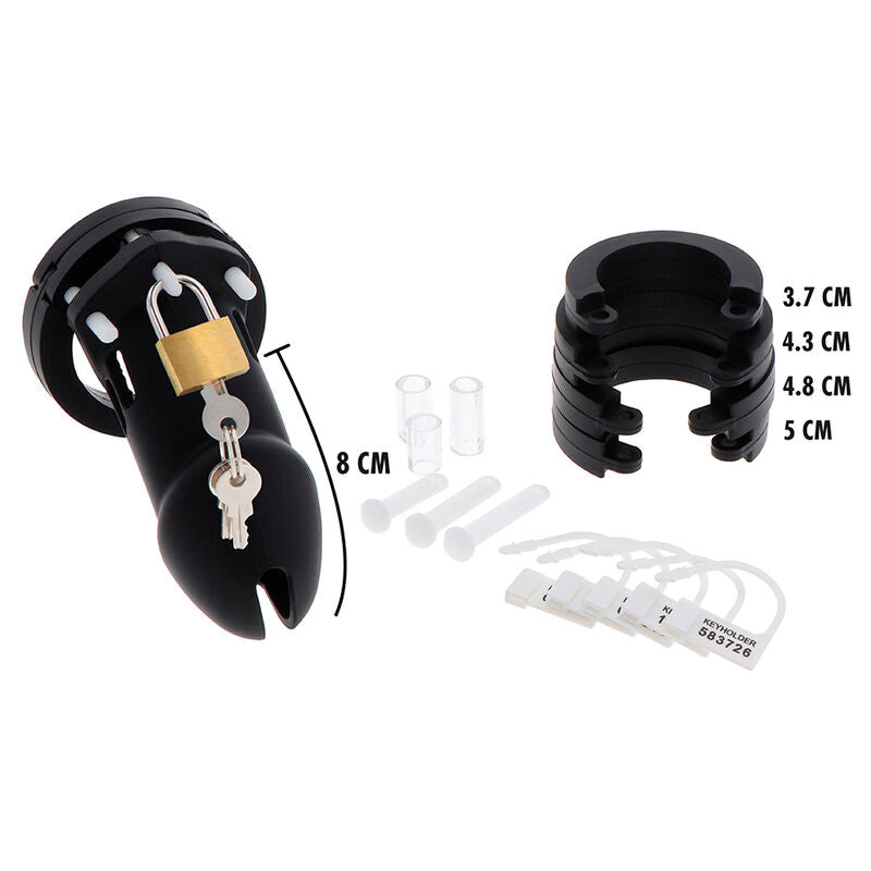 HIDDEN DESIRE - EXTREME SILICONE CHASTITY CAGE SIZE L BLACK