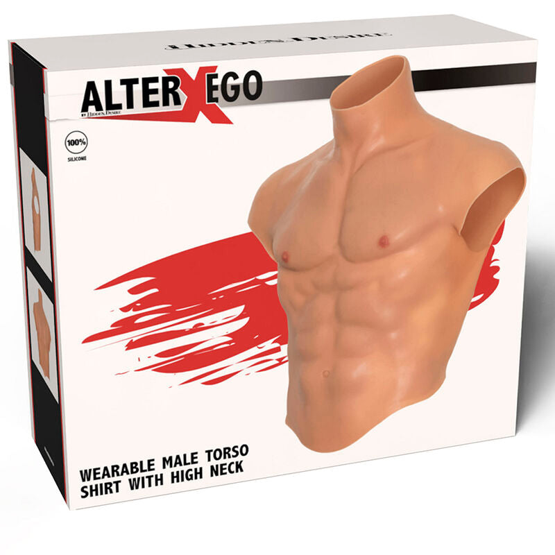 HIDDEN DESIRE - ALTER EGO SILICONE TORSO MASCULINO T-SHIRT COM ABS NATURAL