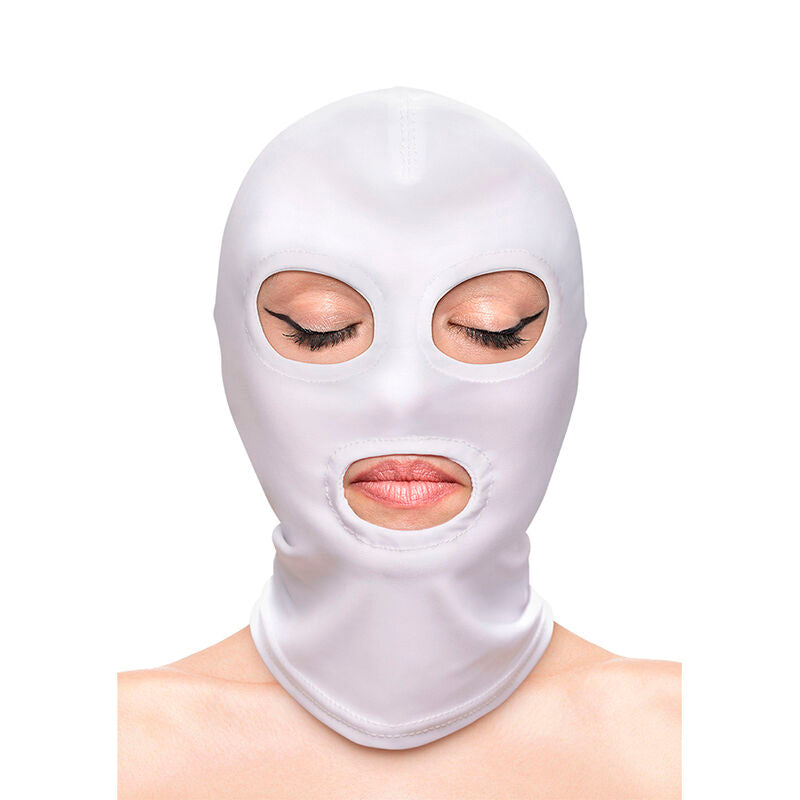 NS NOVELTIES - FETISH &amp; FASHION BALACLAVA WITH EYE AND MOUTH OPENING WHITE NYLON